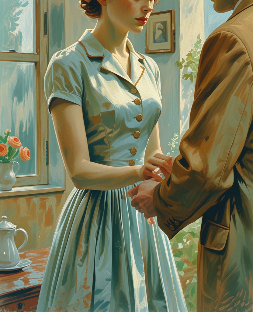 She still had the curious trick—shared by two or three other small-town young women within Pnin’s limited ken—of giving you a delayed little tap on the sleeve in acknowledgment of, rather than in retaliation for, any remark reminding her of some minor lapse: you would say, “Betty, you forgot to return that book,” or “I thought, Betty, you said you would never marry,” and before she actually answered, there it would come, that demure gesture, retracted at the very moment her stubby fingers came into contact with your wrist.