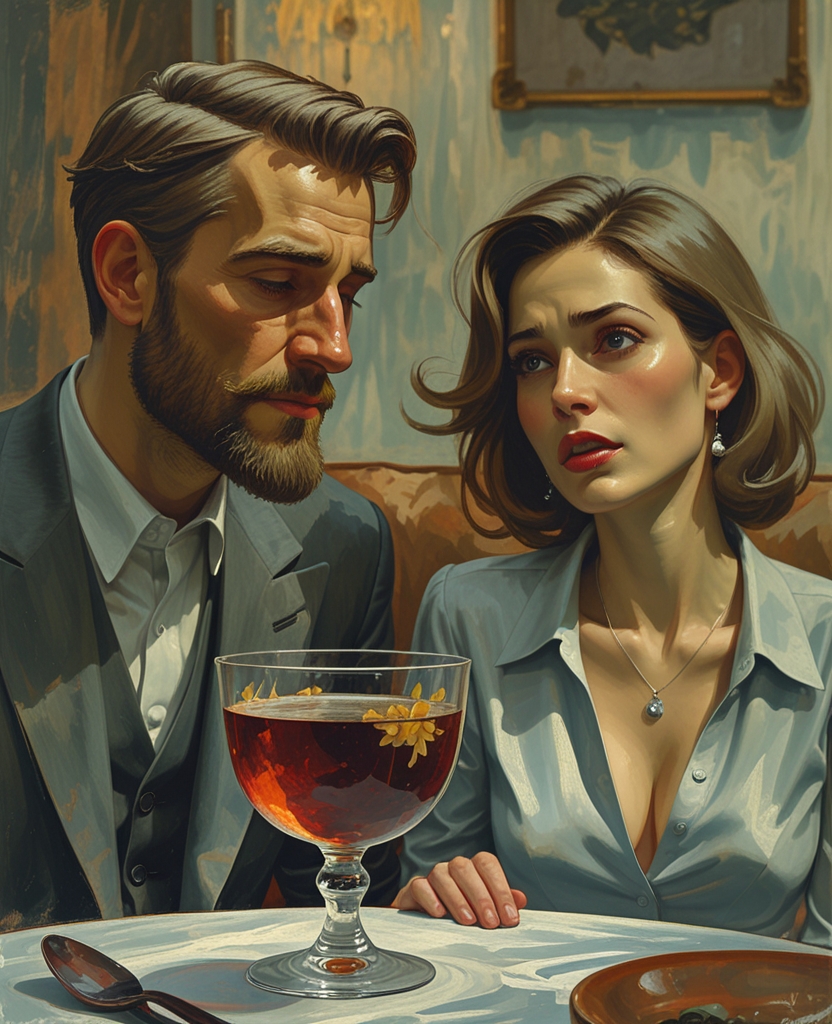 Roy Thayer was weakly twinkling to himself as he looked into his punch, down his gray porous nose, and politely listened to Joan Clements who, when she was a little high as she was now, had a fetching way of rapidly blinking, or even completely closing her black-lashed blue eyes, and of interrupting her sentences, to punctuate a clause or gather new momentum, by deep hawing pants: “But don’t you think—haw—that what he is trying to do—haw—practically in all his novels—haw—is—haw—to express the fantastic recurrence of certain situations?”