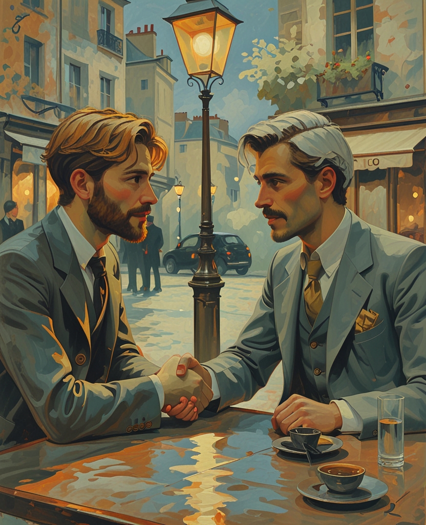 If I have reconstructed in some detail the precedent impressions, it is merely to fix what flashed through my mind when, on an April night in the early twenties, at a Paris cafe, I found myself shaking hands with auburn-bearded, infantine-eyed Timofey Pnin, erudite young author of several admirable papers on Russian culture.