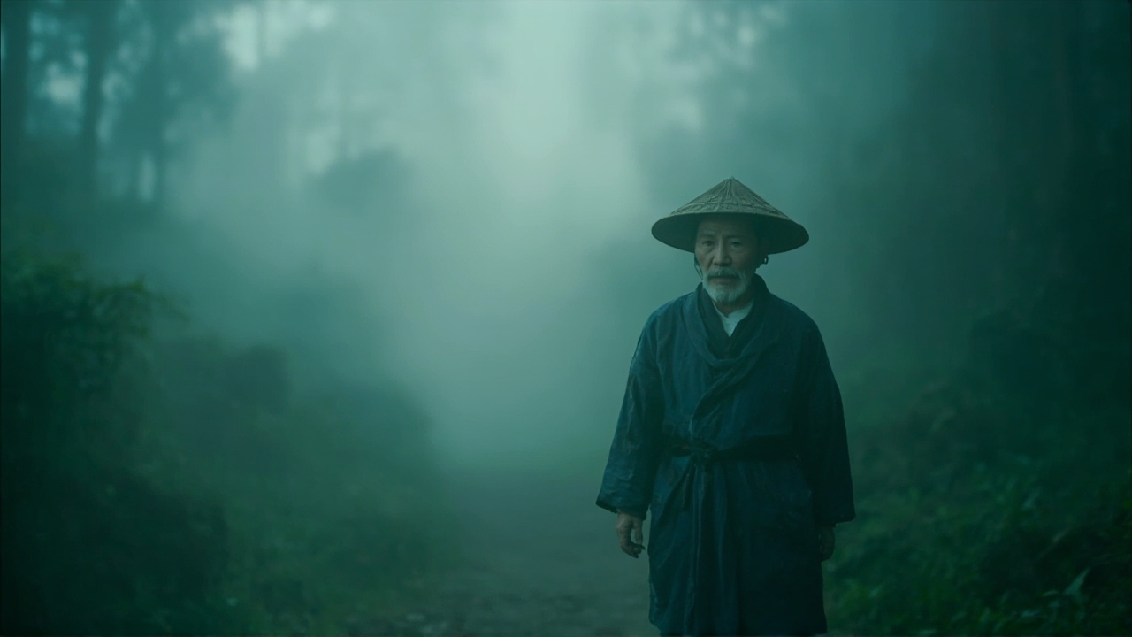 突然,我好像看到了那位不可思议的矮个子中国流浪汉站在那里,站在雾中,长满皱纹的脸上带着那种毫无表情的幽默感。