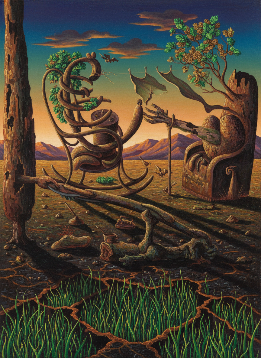 It was amazing how quickly the land mended; within a week little green shoots of grass were poking out of the gluey morass, and within two months the roasted trees were coming into leaf.