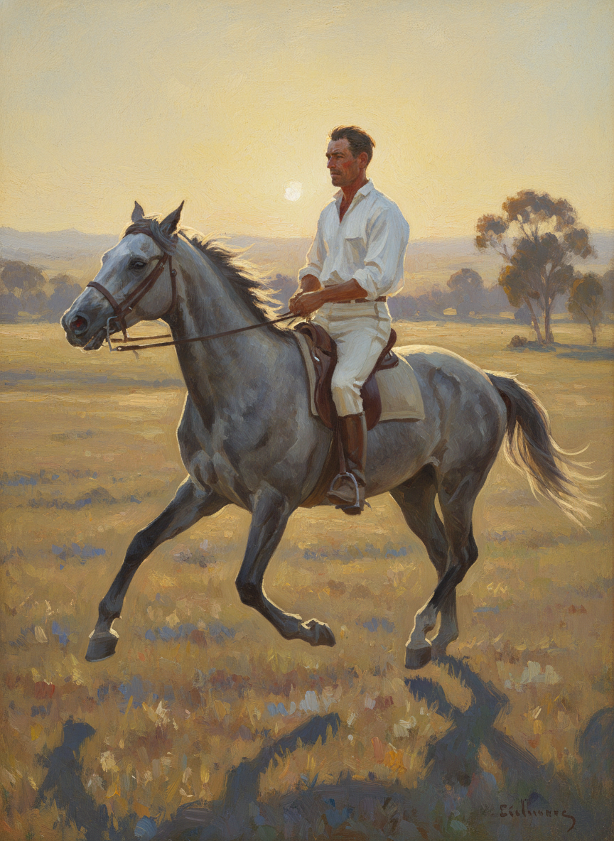 It was hard to tell a man’s height when he was on horseback, for Australian stockmen used small English saddles minus the high cantle and horn of the American saddle, and rode with their knees bent, sitting very upright.