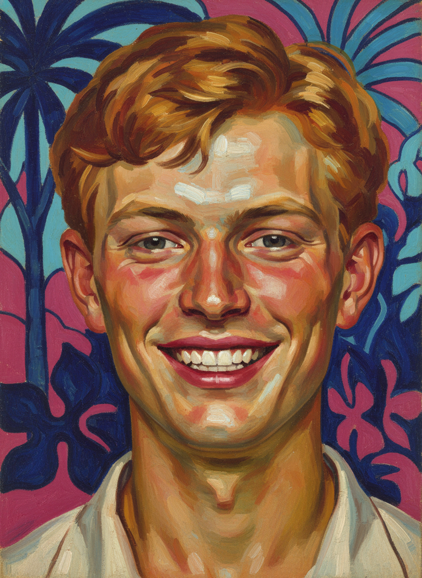 He grinned to reveal Father Ralph’s big white teeth; yet it was not Father Ralph’s smile.