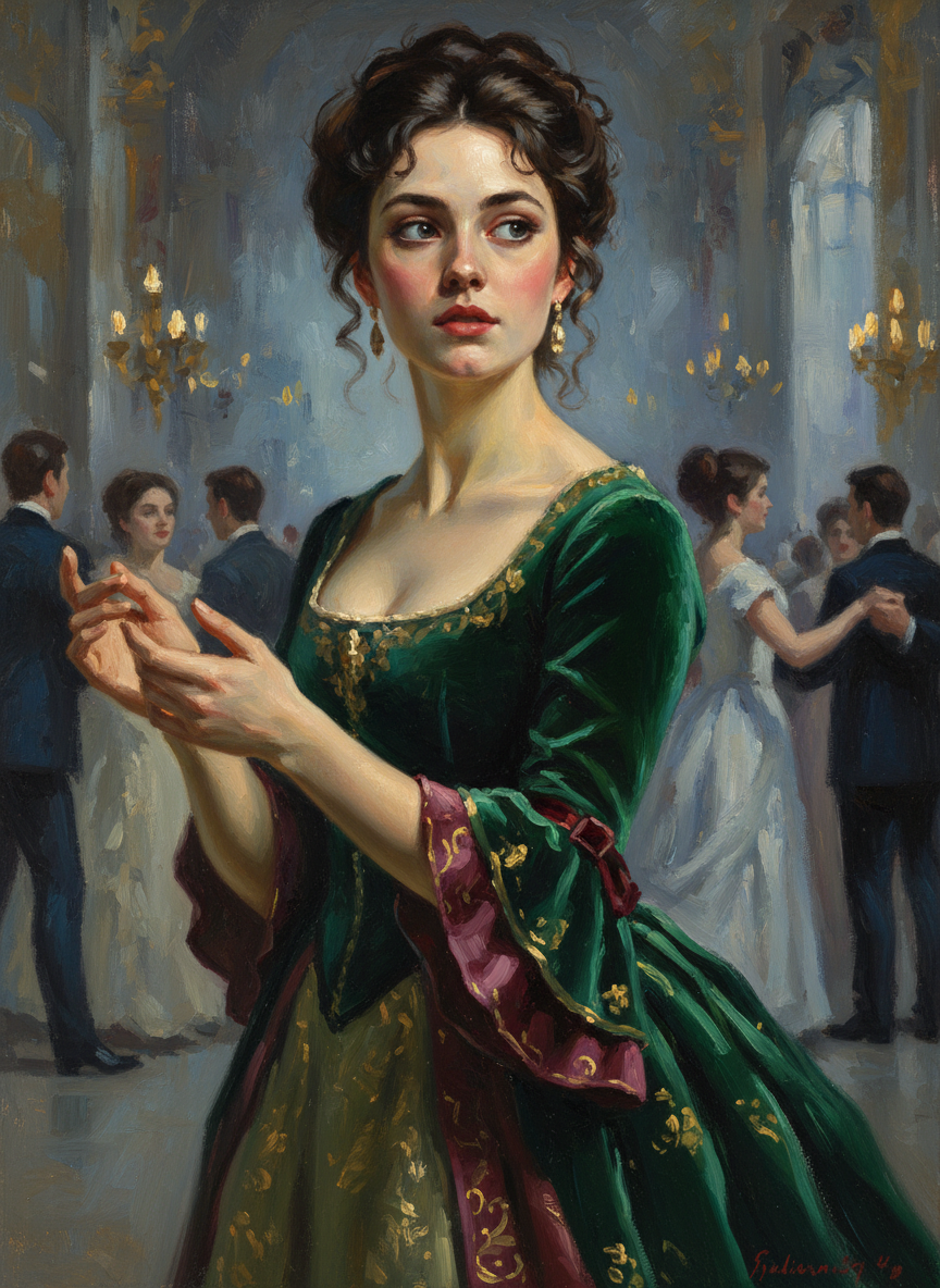 And her hands itched with the feel of Luke’s back when he held her close in a dance; she was stirred by him, his touch, his crisp vitality.