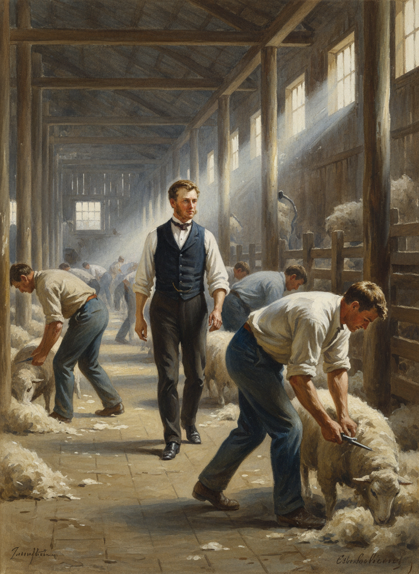 Se he decided he wanted to be the boss cocky, the man who strolled up and down the lines of stooping shearers to watch the fleeces he owned being stripped away by that smooth, flawless motion.