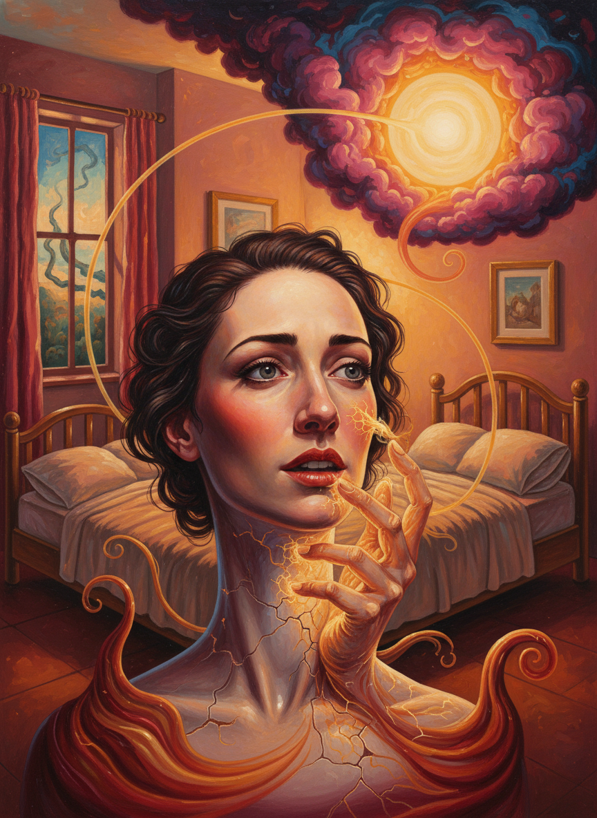 And once or twice toward the end she had felt a flicker of dismayed excitement, when he had dug his fingers into her side and when he had kissed her neck.