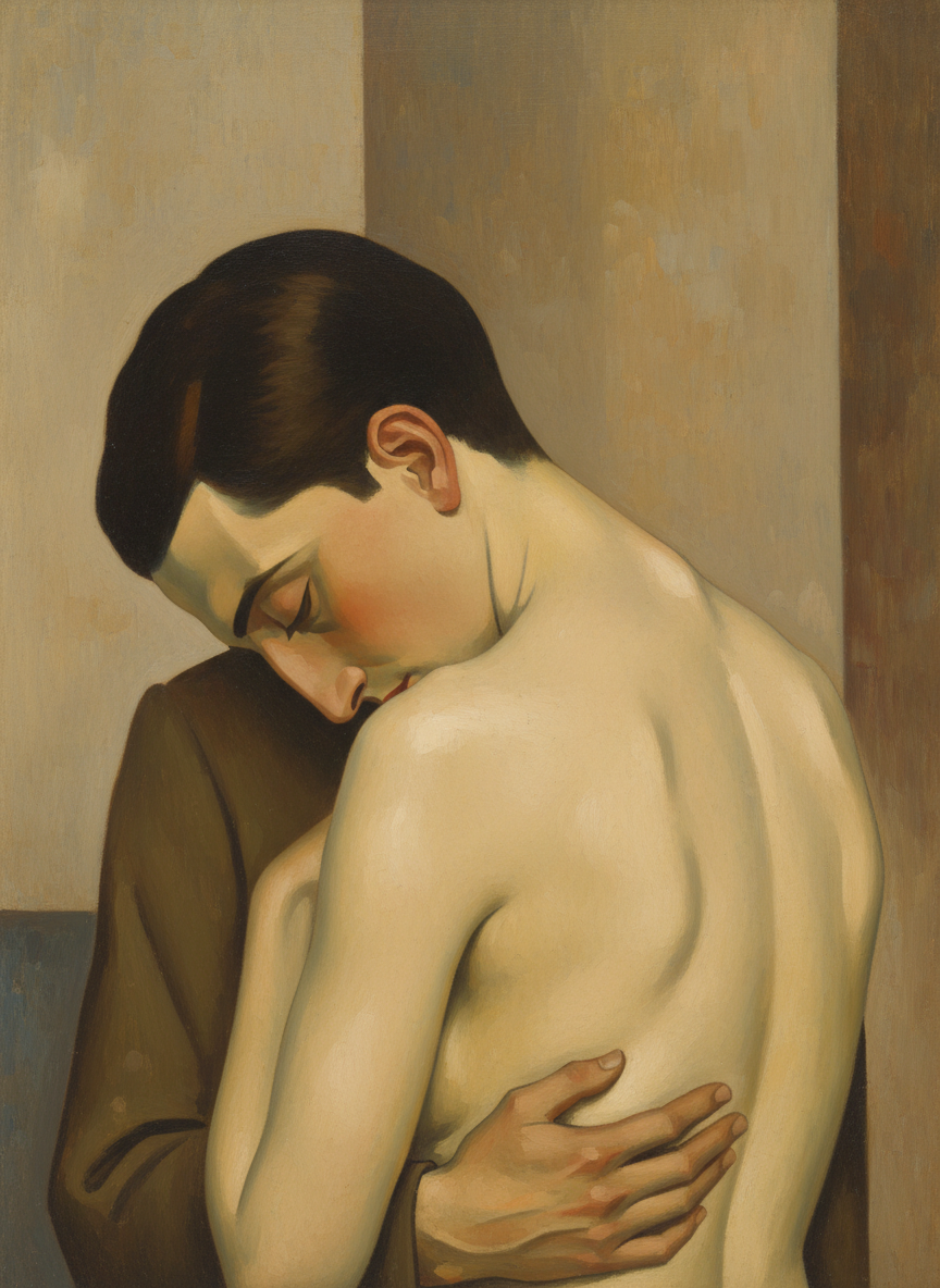 Face buried between her neck and shoulder, he passed the tips of his fingers down her bare back, feeling her startled little shivers, the sudden hard points to her breasts.