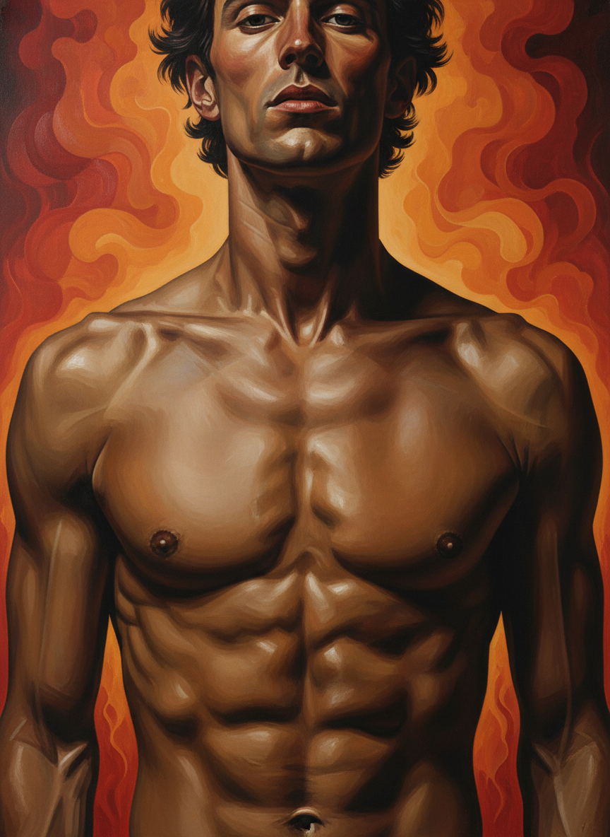 Ralph had a head of hair just as dark, but well she remembered that smooth, hairless brown chest.