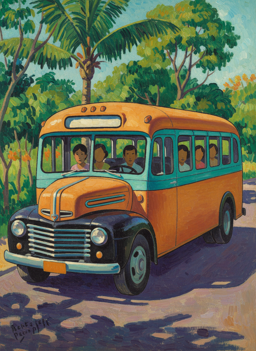 In the morning they went out to Himmelhoch on the local bus, an old Ford with no glass in its windows and room for twelve people.