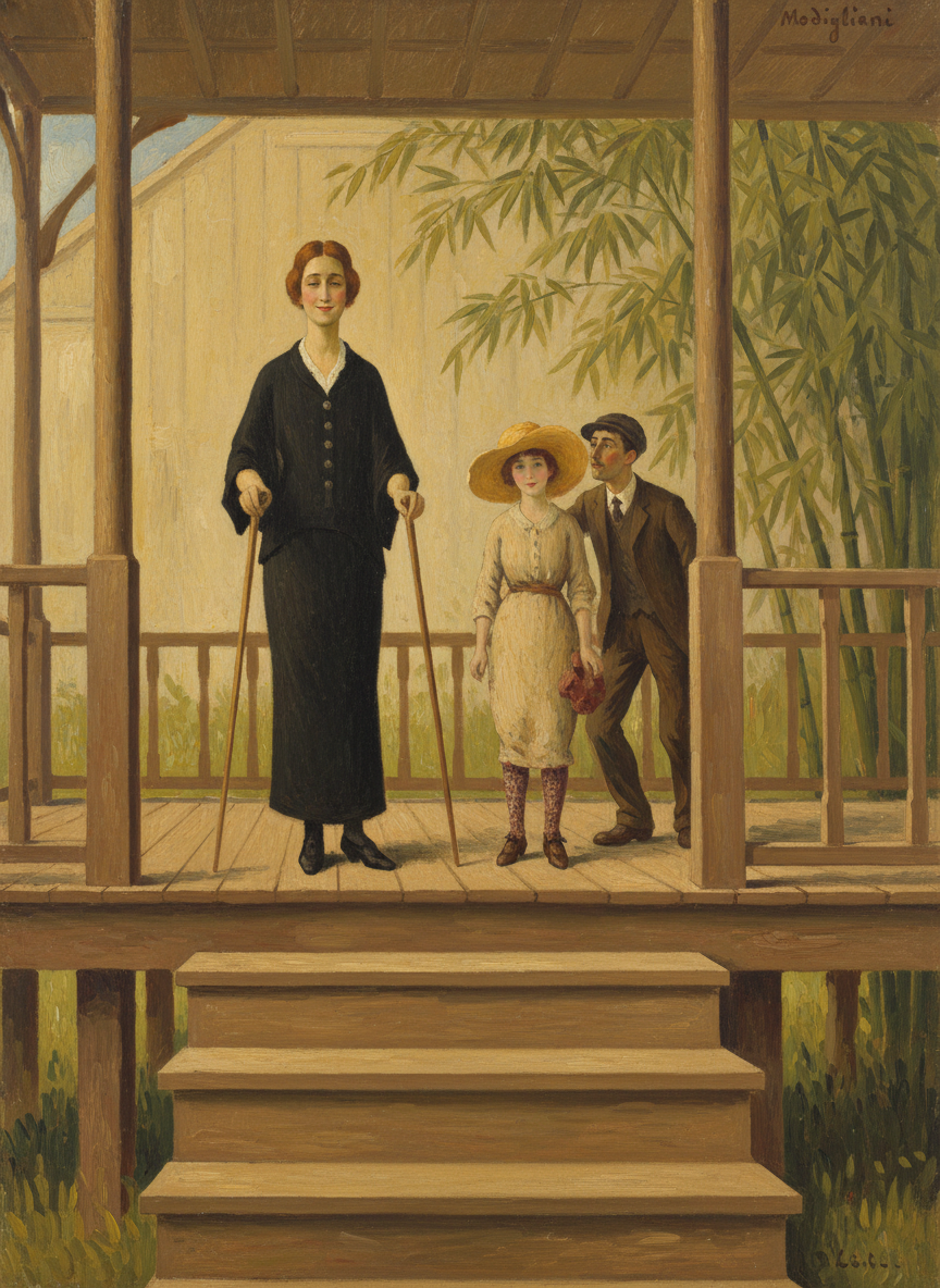 The cane baron himself wasn’t in, but his wife came onto the veranda as they mounted the steps, balancing herself between two sticks.