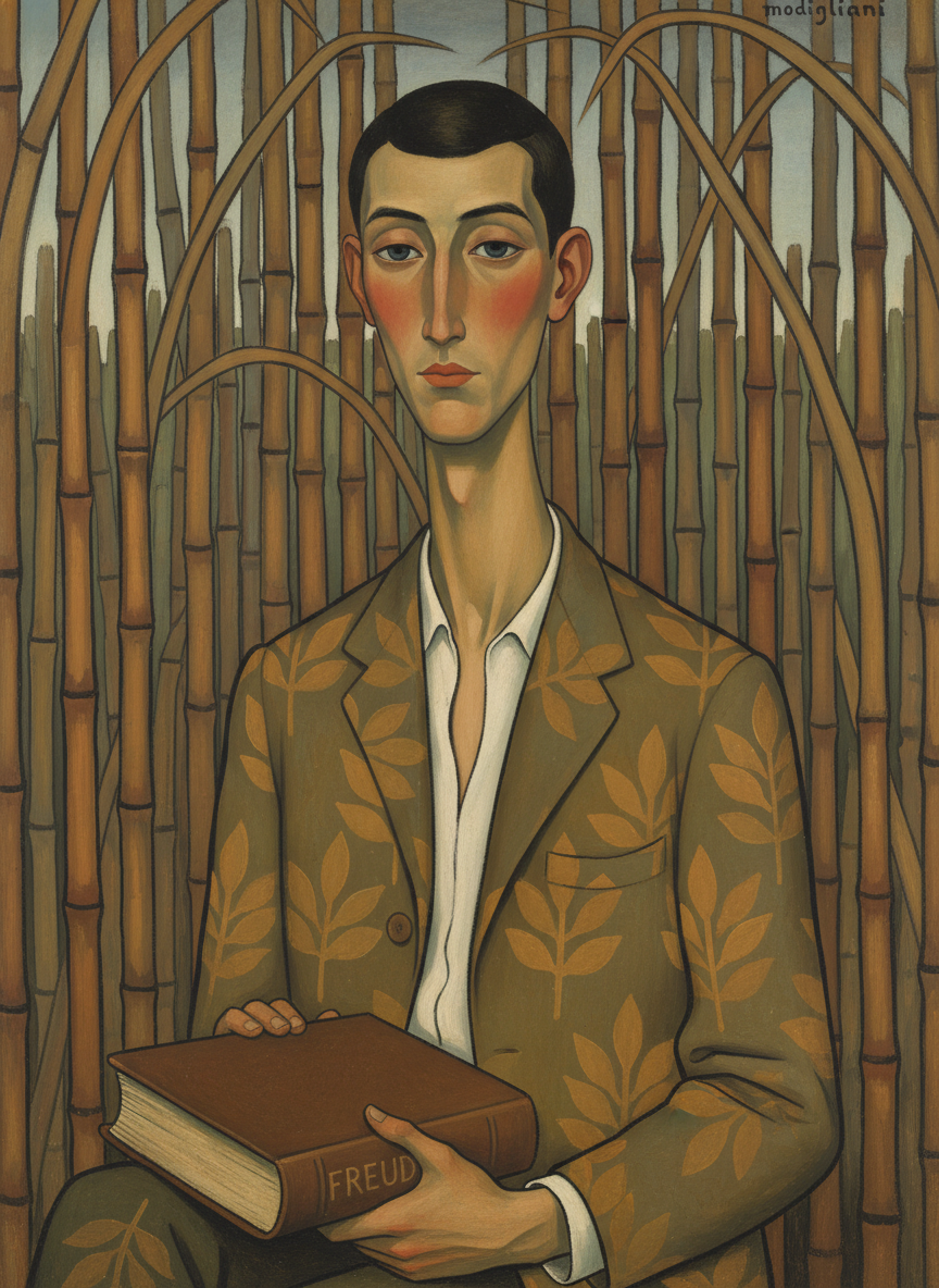 Caught in his heritage of cane fields, far from academia and with no chance of exchanging one for the other, Luddie was an ardent student of human nature; he read great fat tomes bound in Morocco leather with names on their spines like Freud and Jung, Huxley and Russell.