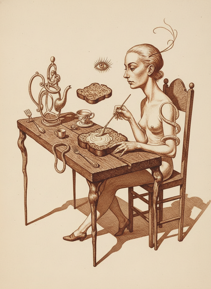 “I was beginning to think you were never going to come and see Meggie,” Anne said, spreading ghee on her toast with a brush; it was the only way they could have butter up here, but it was better than none.