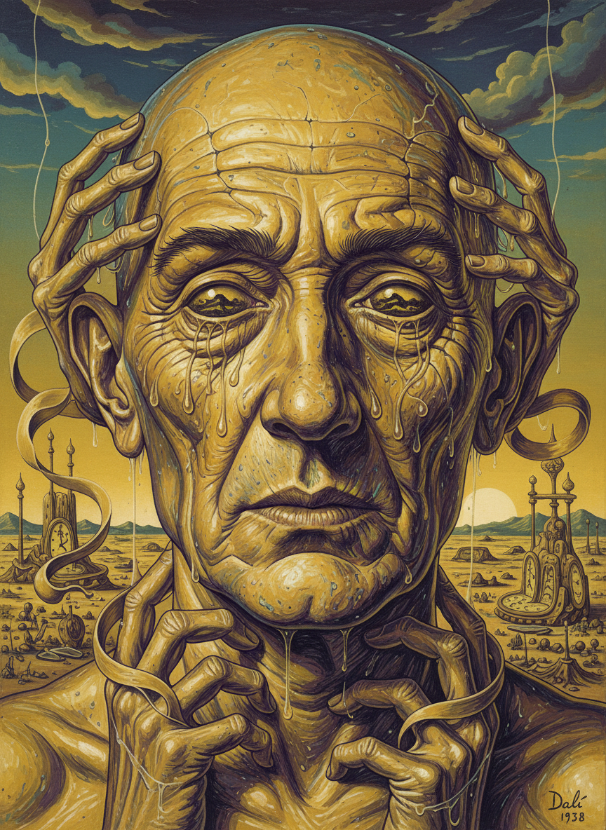 He looked thin, wrinkled and yellow, as if he had been pickled.