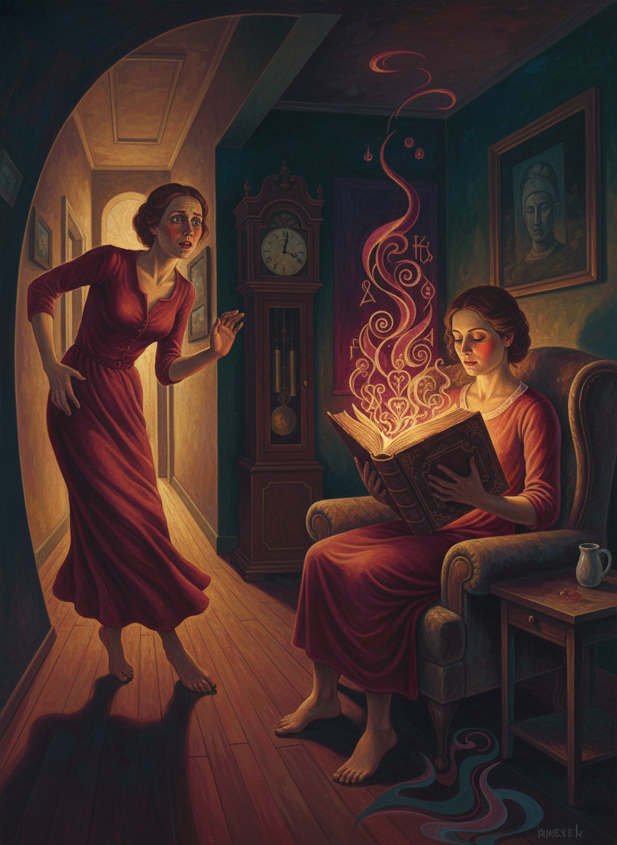 Suddenly she stood up and waddled through to the living room, where Anne was sitting reading an underground copy of Norman Lindsay’s banned novel, Red-heap, very obviously enjoying every forbidden word.