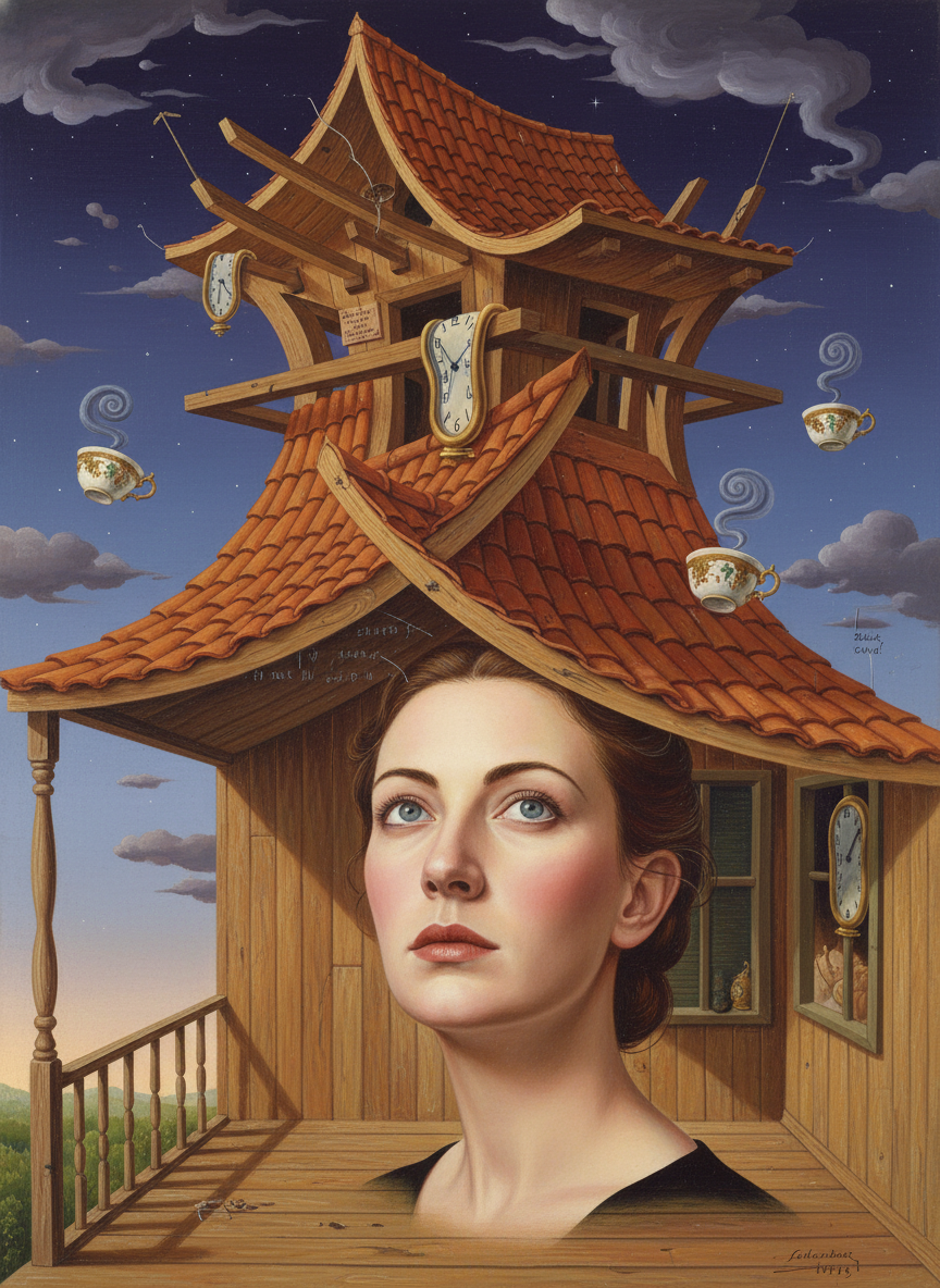 She glanced up impatiently at the veranda roof, as if tired of shouting.