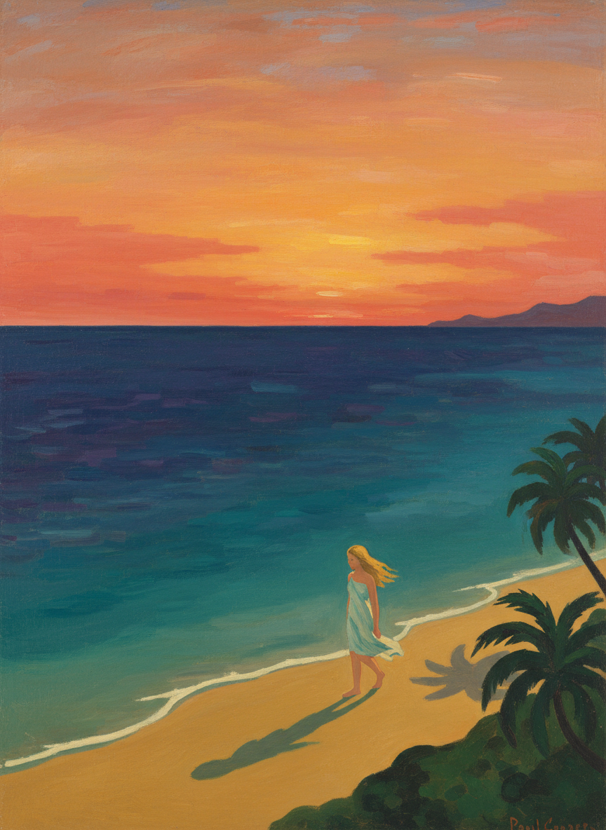 And walking the tracks, lying in the sand, paddling in that warm salty water, she began to feel like an animal born and brought up in a cage, suddenly let loose in a gentle, sunny, spacious and welcoming world.