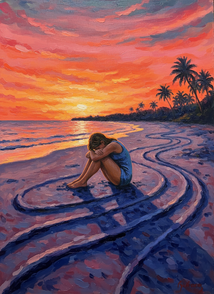 Meggie rolled over in the sand and wept as she hadn’t wept since she was three years old: noisy wails, with only the crabs and the birds to hear her desolation.