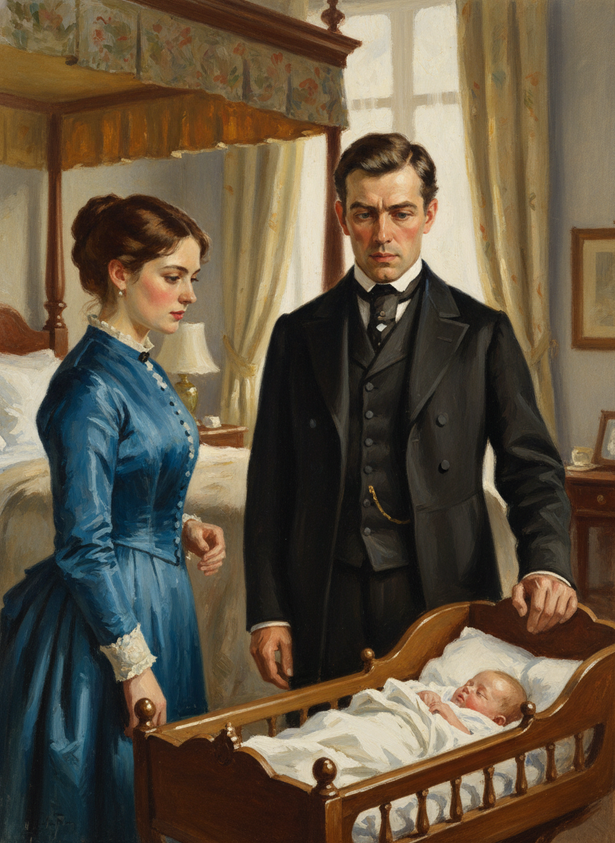 He stared down at the baby, amused and interested but not emotionally moved, Anne thought.