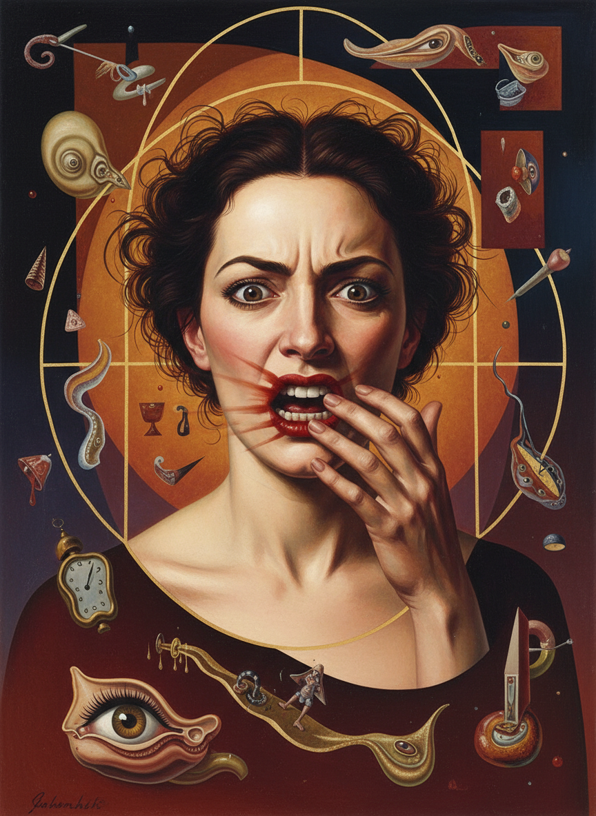 She wiped her hand viciously across her mouth.