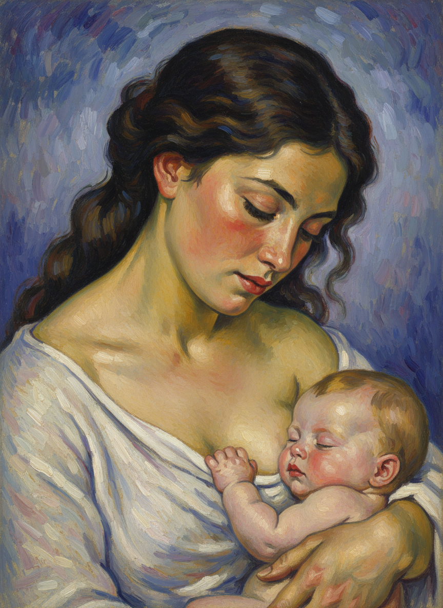Looking down on him, the closed eyes with their dark, gold-tipped lashes, the feathery brows, the tiny working cheeks, Meggie loved him so much the love hurt her more than his sucking ever could.