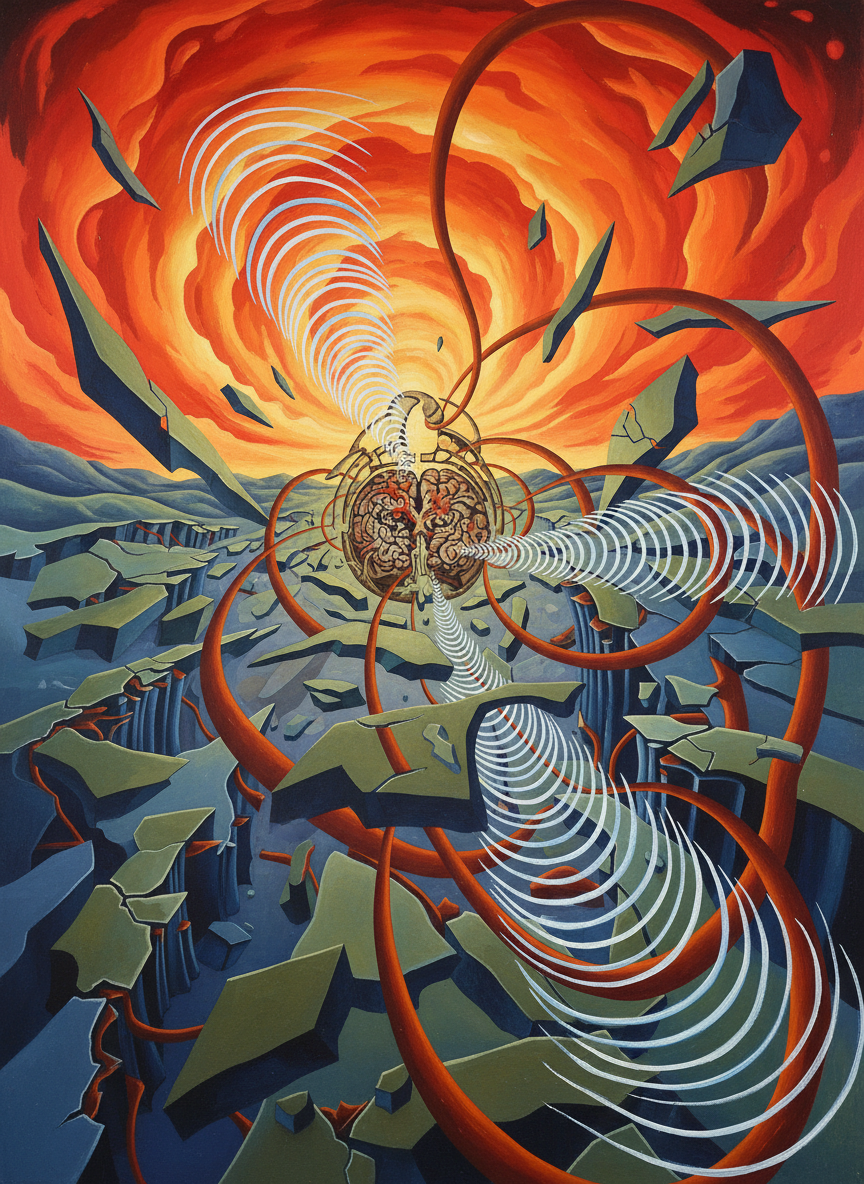 The heavens reeled, the ground lifted, expanded, could not settle, for the barrage went on and on without a second’s diminution in the mind-shattering volume of noise.