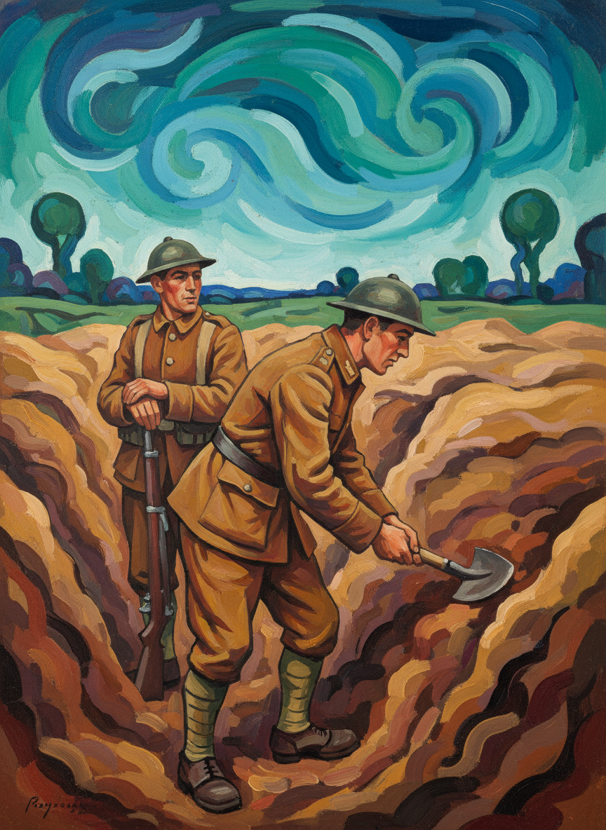 “It isn’t the tanks at fault, Bob; it’s the brass who deploy them,” Jims said, patting the earth down around the top of his section of their new trench with the flat of his spade.