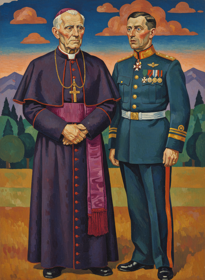 The general stared at him in startled admiration; his uniform became him very well, but no better than the soutane with its touch of imperial purple became Archbishop Ralph.