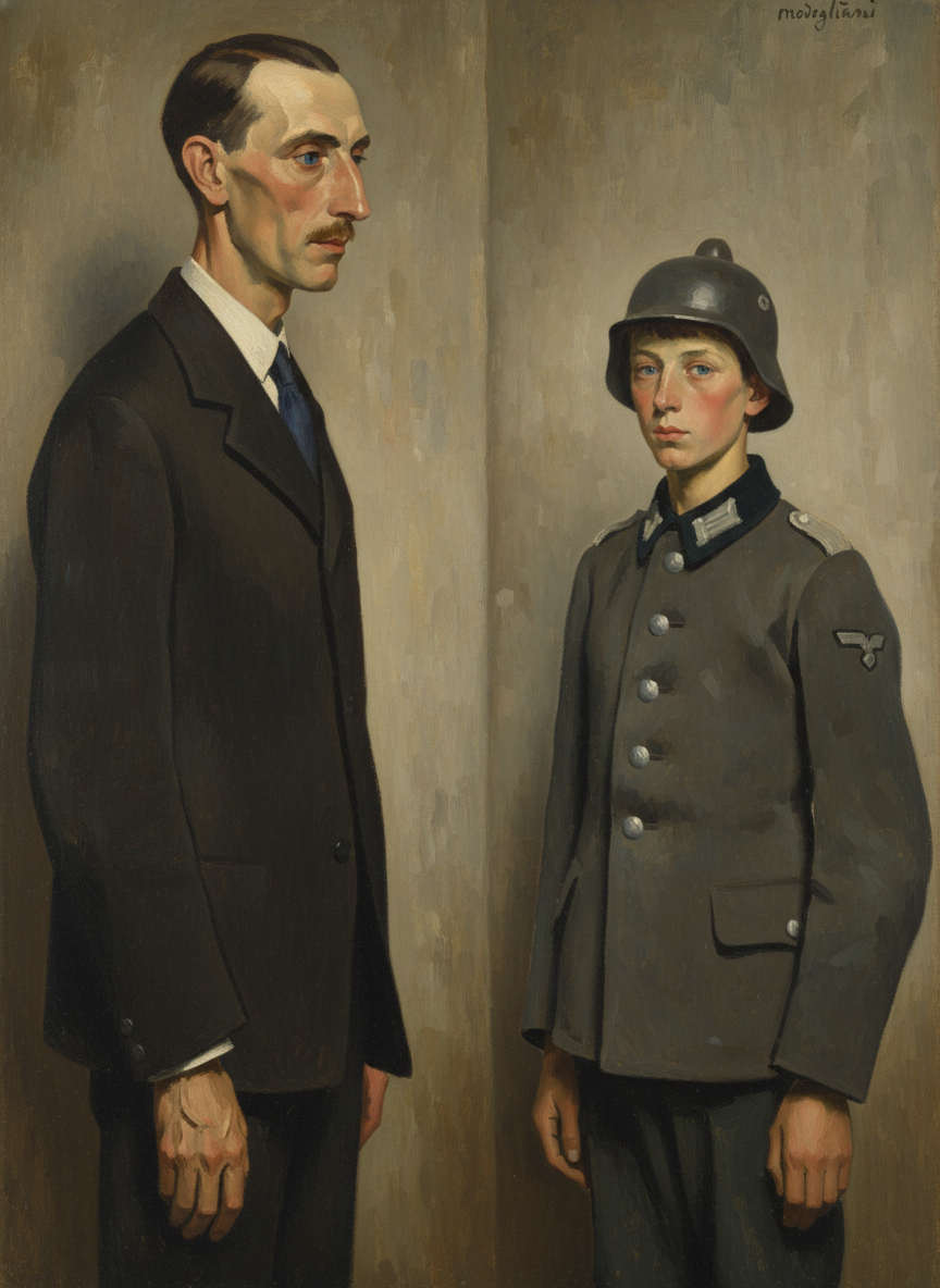 The German soldier saw a very tall man with a fine face and blue, discerning eyes; Archbishop Ralph saw a child tricked out in the garb which all of Europe found fearsome and awe-inspiring.