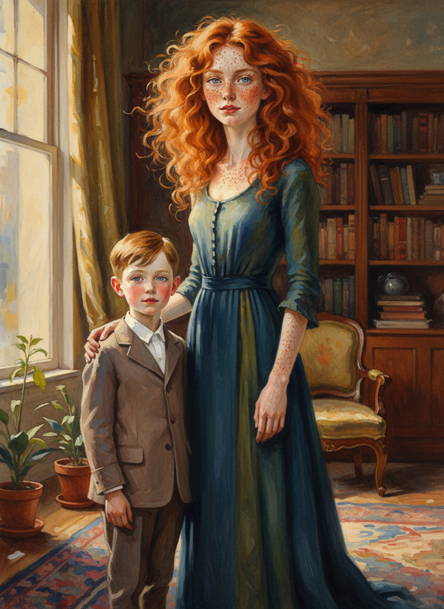 She too was tall, but skinny rather than slender, and atrociously freckled.