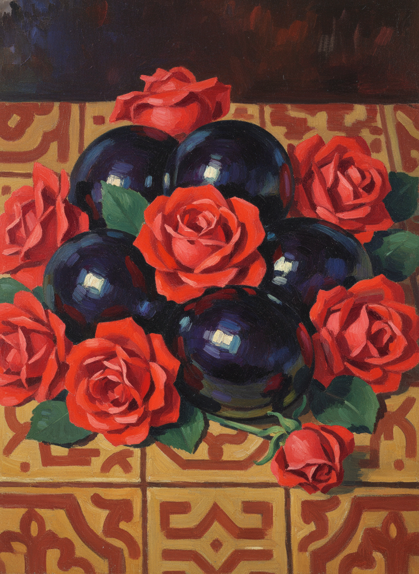 Those black egg shapes with the roses are a stroke of genius.”