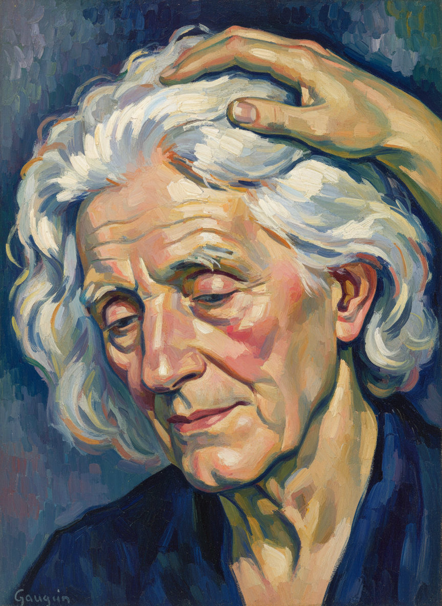 Her hand was stroking his hair, whiter than Fee’s now, still thick, still beautiful.
