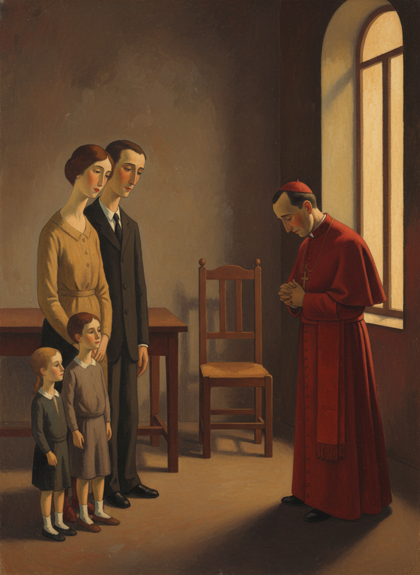 The Cardinal seemed to be having some difficulty in finding the right words; while he sought for them, the family watched him in mingled dread and hope, though it wasn’t Frank’s welfare they cared about.