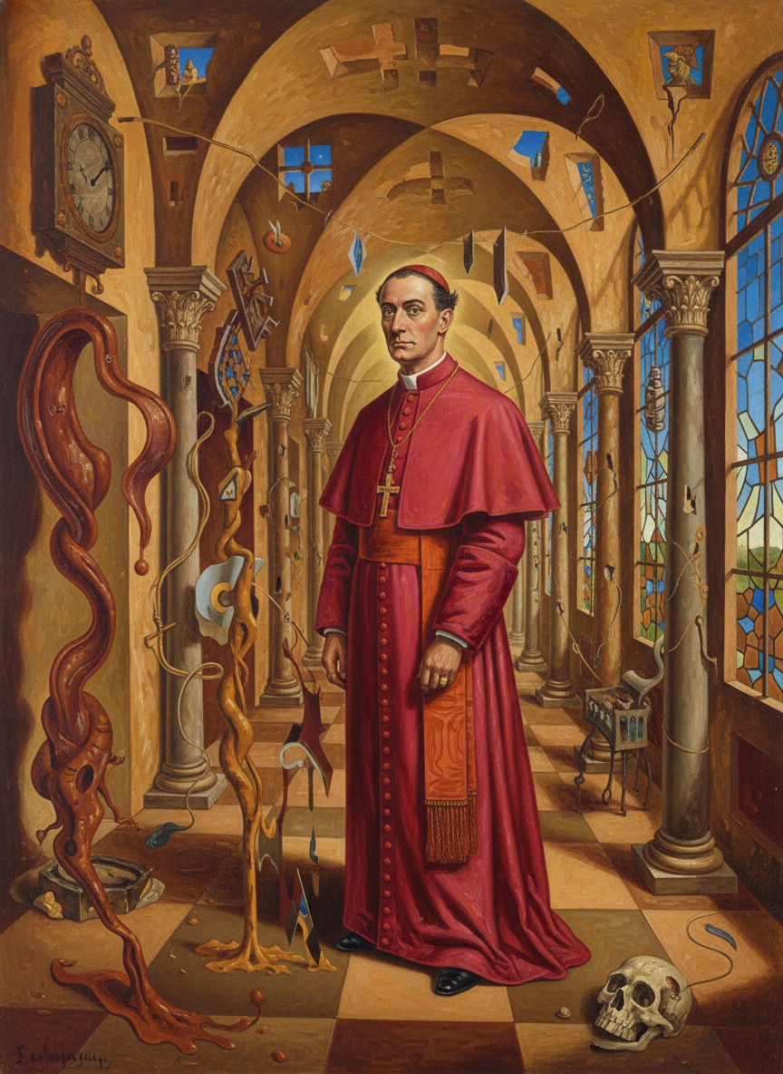 I’d love to see your palace, and you in a red soutane.”