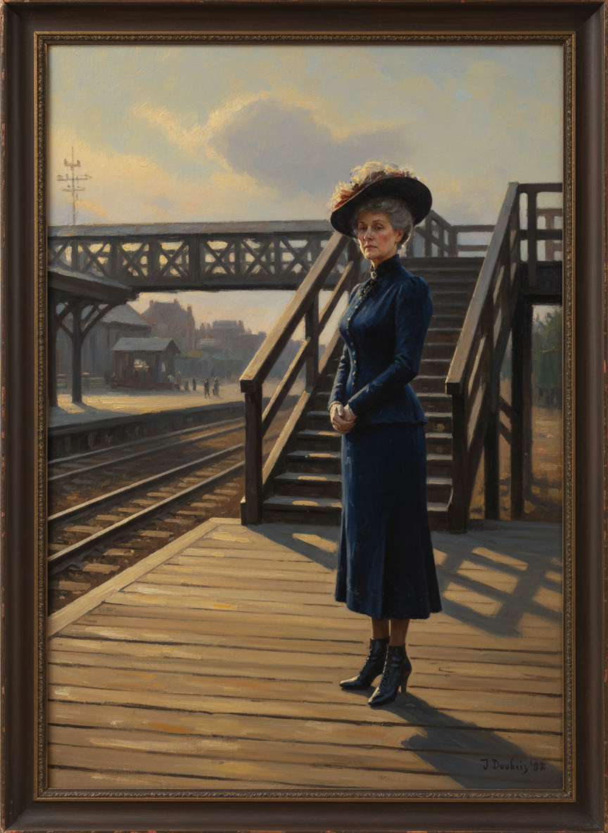 Cleary but would never have dreamed of engaging her in conversation, so he just watched her descend the wooden steps from the overhead footbridge, and left her alone to stand stiffly on the high platform.