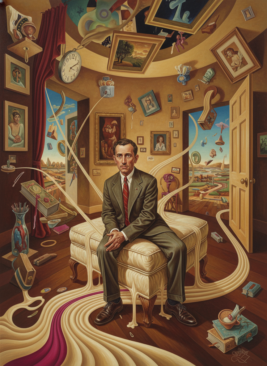Frank seated himself awkwardly on the edge of one of the cream silk ottomans, gazing at the room in awe.