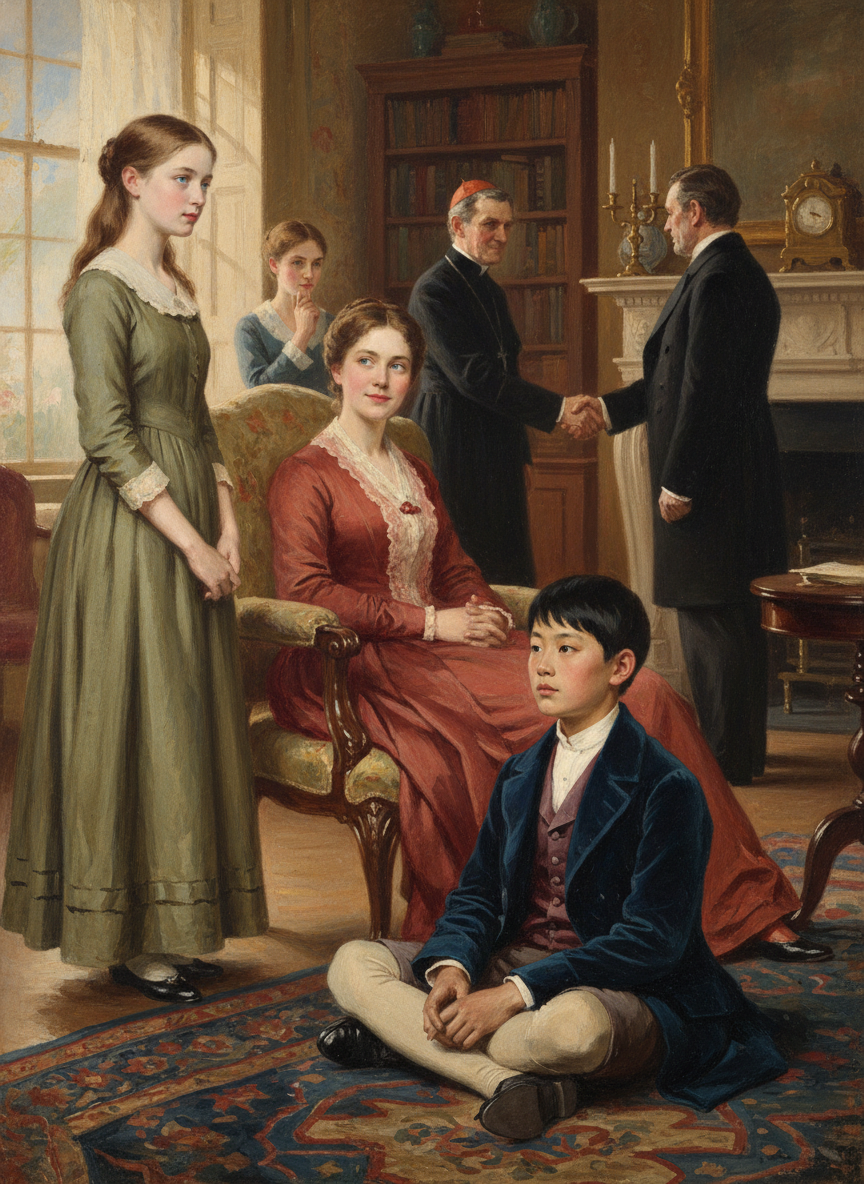 Meggie’s son entered with the Cardinal and went to sit on the floor beside his sister, a beautiful, calmly aloof boy.