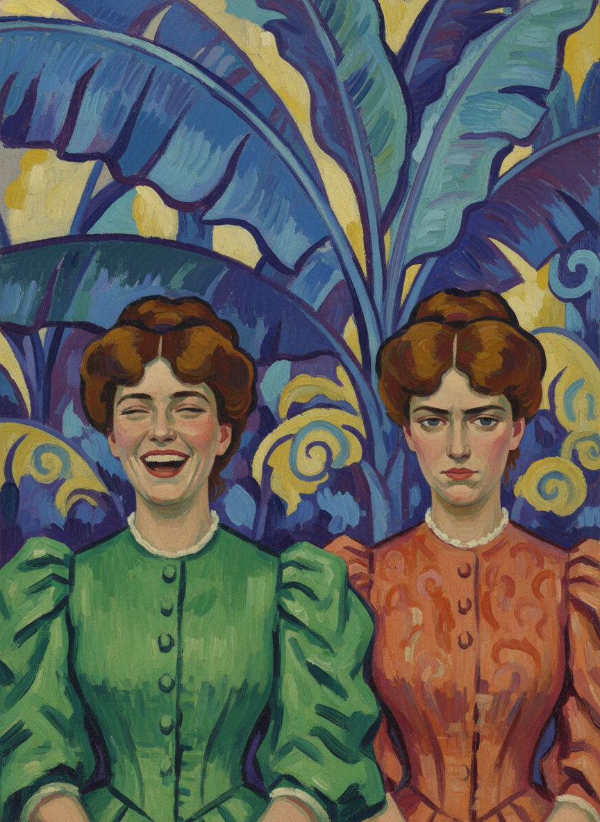 “Too late now, they’re vomit green,” laughed Justine.