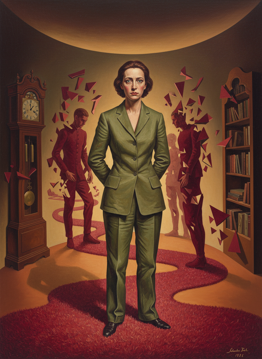 She was still in the olive-green linen suit she had put on outside Turin, rather crumpled from the train, and she advanced across the soft crimson carpet cursing Dane’s eagerness to be there, wishing she had insisted on donning something less travel-marked.