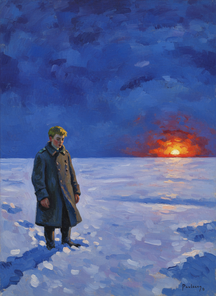 Torn and rudderless, too young to have been indoctrinated into the Hitler Youth in its leisurely prewar days, he had faced the consequences of Hitler in feet of snow, without ammunition, the front line stretched so thin there was only one soldier for every hundred yards of it.