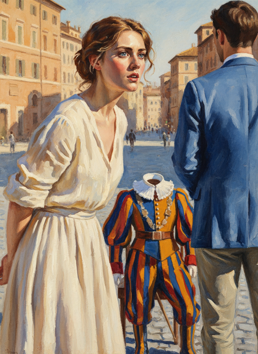 She twisted to stare at him, thinking the casual clothes of a holiday-maker in Rome suited him far better than the sober attire he wore for Vatican audiences.