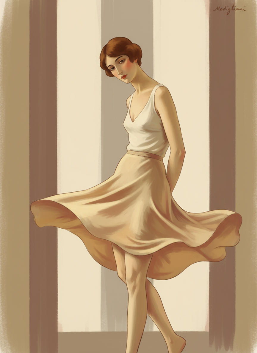 The hem of the full silk skirt was about midthigh; it swirled as she turned and came back to him.
