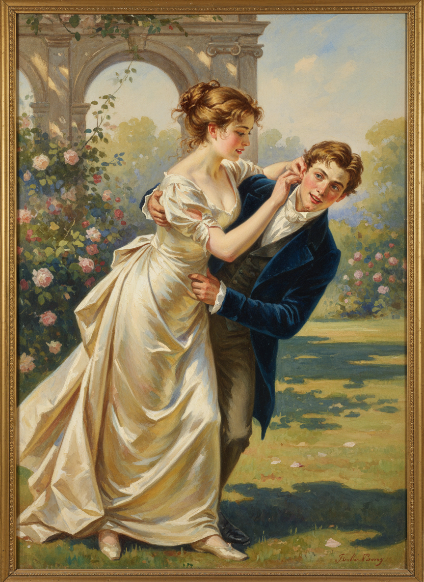 Without thinking, she grabbed him by the ear, as she used to do when they were children.