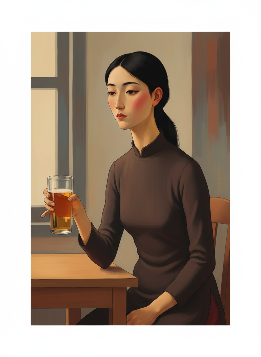 Though she had never asked for a beer before, on earlier occasions she had sat smoking defiantly while they talked with Rain; now it took more courage than she could command to produce her cigarettes, so she contented herself with the minor victory of the beer, dying to gulp it down thirstily but mindful of their dubious regard.