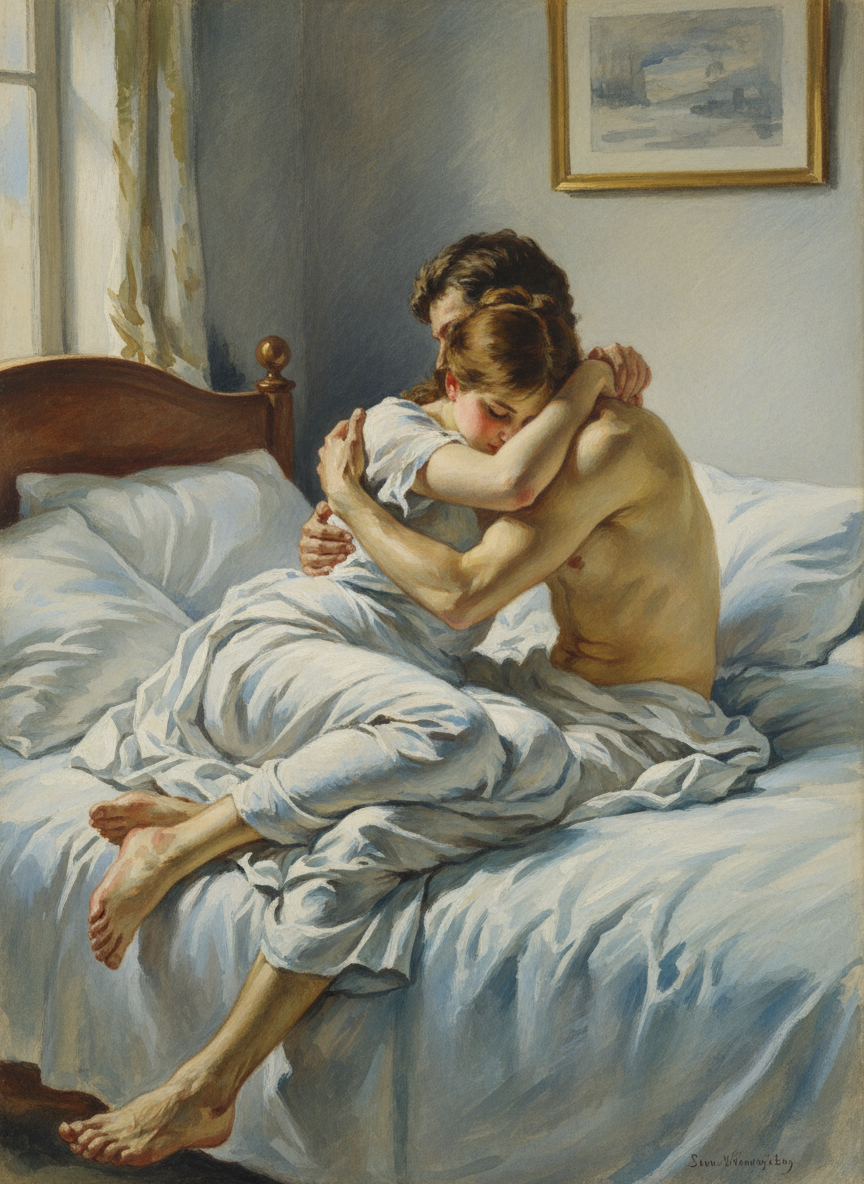 Until finally she cried for him to finish it, her arms about him so strongly she could feel the contours of his very bones.