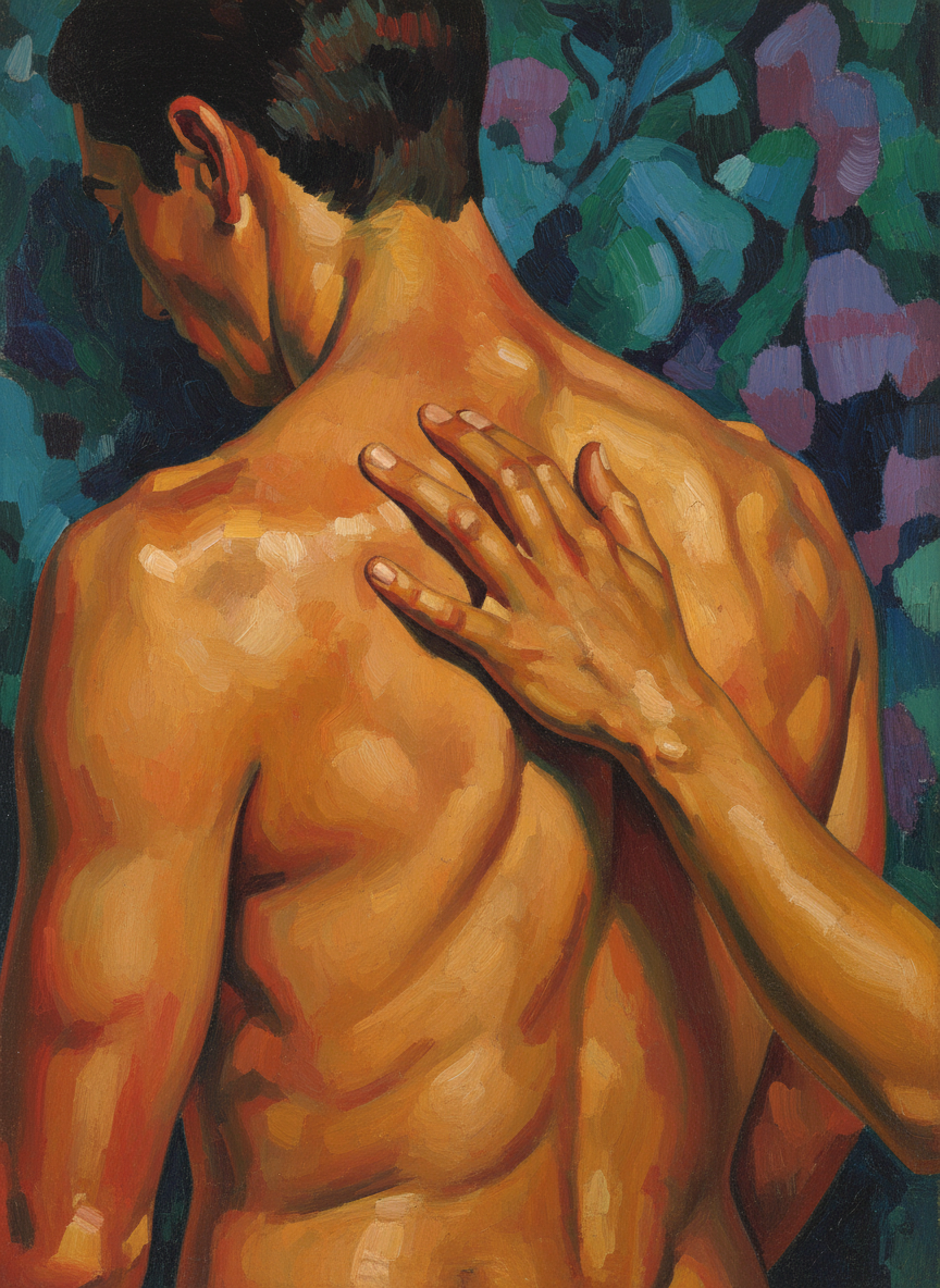 Gradually her rigid clasp on his back relaxed, became a dreamy, circular caress.