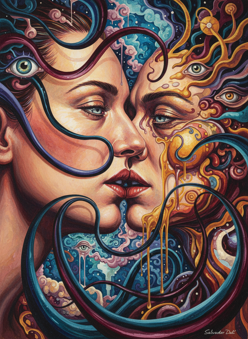 It must have shown in her face, for he was gazing at her with eyes grown so bright she couldn’t bear them, and bent over to take his upper lip between her own.