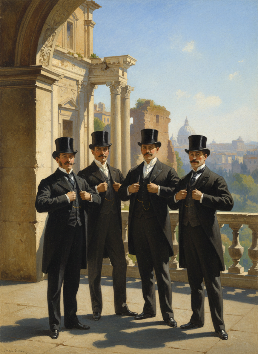 The picture of the Unks in Rome for his ordination, puffing out their proud chests like pouter pigeons.