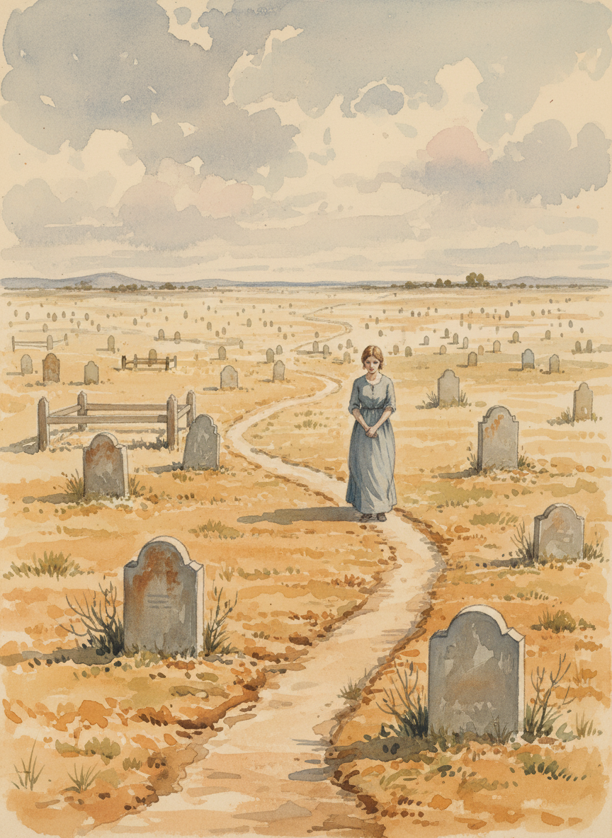 And whenever she had a rare moment to herself she ran away, down to the cemetery