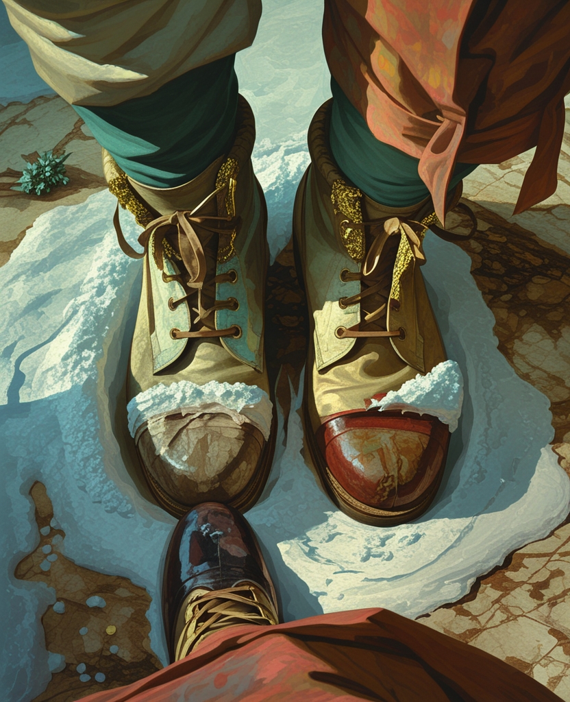 The snow-and mud-covered shoes of my murderer were the last things I noticed.