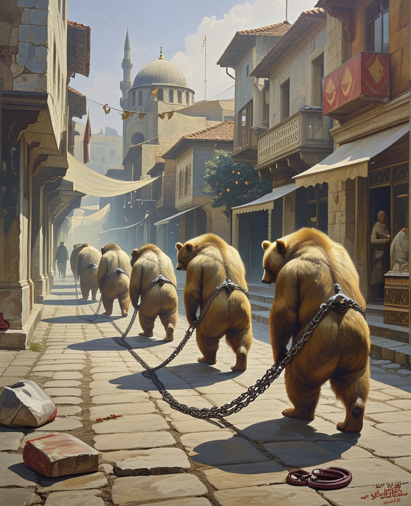 These poor animals are paraded on the streets with chains around their necks, they’re fettered like the most miserable of slaves and dragged around in isolation.